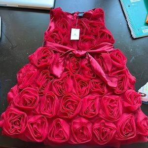 Baby Gap beautiful red rosette dress NWT size 2 35$